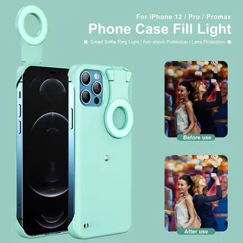 Нов калъф I Phone iPhone За 12 Pro Max е С Led Подсветка на Калъф За мобилен телефон с околовръстен светлинна светкавица за Селфи на 2021 година Hot Cover Capa