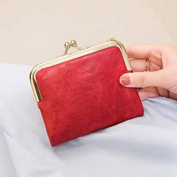 Нов моден тренд: Всичко чисто червен цвят, с еднакво кратко чанта, дамски ретро-мултифункционална чанта-клипса Mini Fold