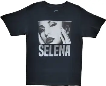 Нова мъжки Черно-бяла тениска Selena Quintanilla Latin Music на 80-те и 90-те години