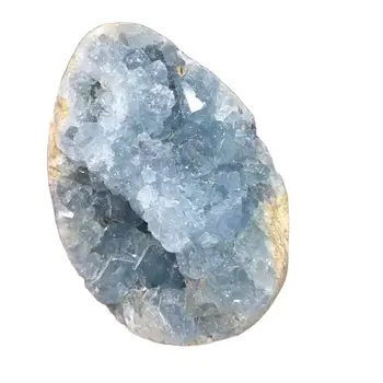 нови постъпления кристали, минерали, лековити камъни яйцевидной форма на естествени сини кристали целестита geode за декорация на дома