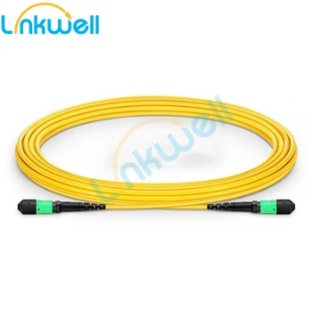 Однорежимный пластир кабел MPO, APC, А UPC, Конектор към конектора, 12 Живял, Тип А, Тип B, Тип C, OS1, 1 метър