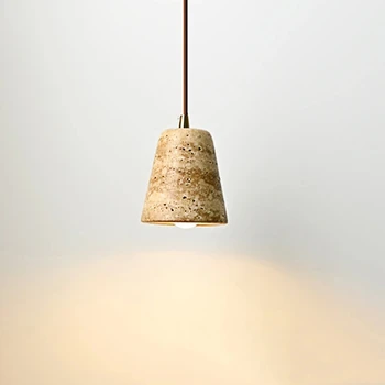 Окачен лампа от жълт мрамор, Трапезария, Япония, Ваби Съби, Нощно подвесная лампа, Ресторант удобства, Nordic Travertine Droplight