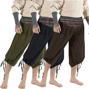 Пиратски Панталони за Мъже Viking Cosplay на Ренесанса Средновековни Готически Панталони Пиратски Костюм Панталони За Мъже