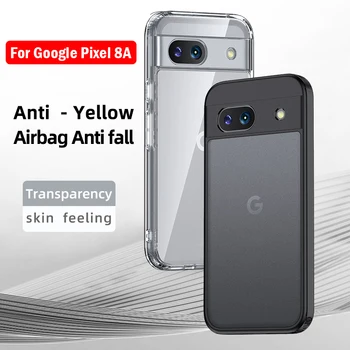 Прозрачен Капак за Google Pixel 8A 8 7 Pro Case Матирана Прозрачна Защита Твърд Калъф за телефон Pixel 8A 7A устойчив на удари Funda
