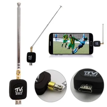 Професионален Mini Micro USB DVB-T Цифров Мобилен TV Тунер Сателитен Приемник Stick Dongle Черен за Android Smart Phone HDTV TV