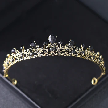 Реколта сватбени корони и диадеми, в стил барок, дамски crystal crown принцеса, Диадема за абитуриентски бал, сватба, сватбени аксесоари за коса, украса за младоженци