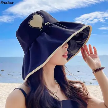 Сгъваема ежедневни панама, Солнцезащитная панама, лятна Сгъваема солнцезащитная шапка за жени, капачка за почивка на плажа, с шапка за защита от ултравиолетовите на открито