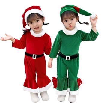 Сладко модно детско Коледно рокля, костюм на Дядо Коледа, дрехи за детската Коледа, дрешки с подарочными пакети, парти, Карнавал, Нова година