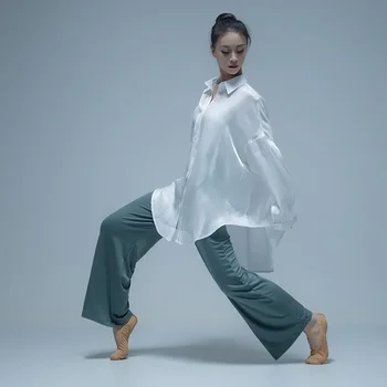 Съвременна танцова риза, тънък и елегантен топ, свободна тренировочная дрехи, безсмъртна облекло за китайските танци, представяне на класически танци