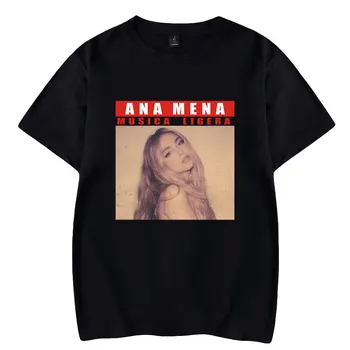 Тениска Ana Mena, всекидневни пуловер с къс ръкав, тениска, модерен Нов топ в стил харадзюку с принтом, женски, мъжки Летни черни върхове с кръгло деколте