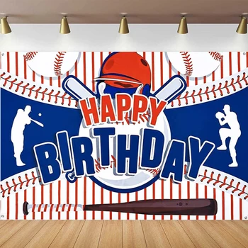 Фон за снимки Украса на парти по случай рождения ден на бейзболна тематика Фотофон Банер Плакат за бейзбол парти Аксесоари