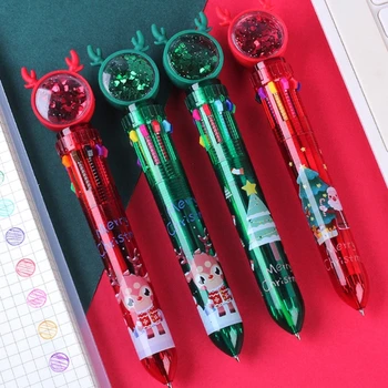 Химикалка писалка 448F 10-в-1 на Коледна тематика, Сладки Коледни Дръжки-Совалки 0,5 мм, Писмено инструмент