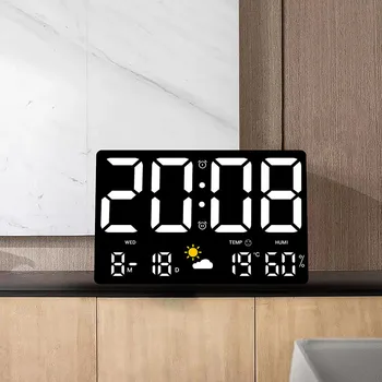 Часовници с голям цветен екран за измерване на температура и влажност В хола, стенни метеорологичната станция, Показване на дата и седмици, електронен будилник