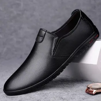 Черна Ежедневна Кожени Обувки Модерен Мъжки Обувки Модерен Мъжки Лоферы Подметка Мъжки Zapatos Para Hombres Zapatillas De Hombre
