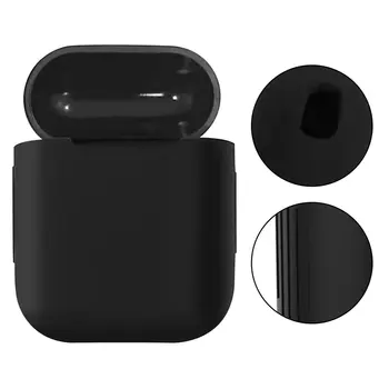 Черно-бял калъф за слушалки Airpods1 /2, мек силиконов калъф, Удароустойчив безжичен защитен калъф, аксесоари за слушалки