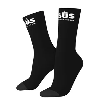Чорапи унисекс с 3D принтом за мъже, The Way, The Truth, The Life, Jesus Christ Crew, Cool, Christian Faith s